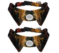 2 Pcs Cat Dog Bow Tie, Adjustable Pet Collar Bowtie Tux Formal Neck Tie for Boys Girls Puppy Kitten Wedding Birthday - Universe Space Galaxy Nebula Starry