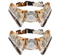 2 Pcs Cat Dog Bow Tie, Adjustable Pet Collar Bowtie Tux Formal Neck Tie for Boys Girls Puppy Kitten Wedding Birthday - Two Hamster on Branch Snow