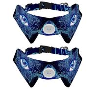 2 Pcs Cat Dog Bow Tie, Adjustable Pet Collar Bowtie Tux Formal Neck Tie for Boys Girls Puppy Kitten Wedding Birthday - Chinese Dragon Blue Eye