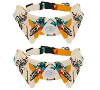 2 Pcs Cat Dog Bow Tie, Adjustable Pet Collar Bowtie Tux Formal Neck Tie for Boys Girls Puppy Kitten Wedding Birthday - Motor Cross Competition
