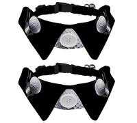 2 Pcs Cat Dog Bow Tie, Adjustable Pet Collar Bowtie Tux Formal Neck Tie for Boys Girls Puppy Kitten Wedding Birthday - Golf Ball on Tee with Club in the Spotlight