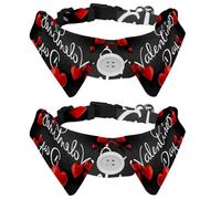 2 Pcs Cat Dog Bow Tie, Adjustable Pet Collar Bowtie Tux Formal Neck Tie for Boys Girls Puppy Kitten Wedding Birthday - Happy Love