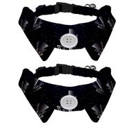 2 Pcs Cat Dog Bow Tie, Adjustable Pet Collar Bowtie Tux Formal Neck Tie for Boys Girls Puppy Kitten Wedding Birthday - Starry Sky Night
