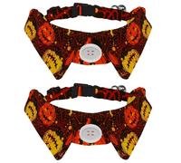 2 Pcs Cat Dog Bow Tie, Adjustable Pet Collar Bowtie Tux Formal Neck Tie for Boys Girls Puppy Kitten Wedding Birthday - Halloween Pumkin Evil