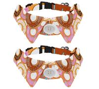 2 Pcs Cat Dog Bow Tie, Adjustable Pet Collar Bowtie Tux Formal Neck Tie for Boys Girls Puppy Kitten Wedding Birthday - Donut with Icing Sprinkle Grains