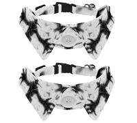 2 Pcs Cat Dog Bow Tie, Adjustable Pet Collar Bowtie Tux Formal Neck Tie for Boys Girls Puppy Kitten Wedding Birthday - Scary Evil and Flying Crows