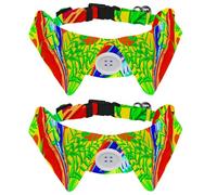 2 Pcs Cat Dog Bow Tie, Adjustable Pet Collar Bowtie Tux Formal Neck Tie for Boys Girls Puppy Kitten Wedding Birthday - Chameleon Yellow