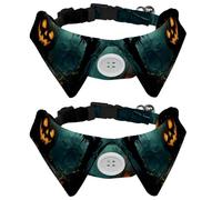2 Pcs Cat Dog Bow Tie, Adjustable Pet Collar Bowtie Tux Formal Neck Tie for Boys Girls Puppy Kitten Wedding Birthday - Halloween Dead Tree Pumpkin
