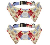 2 Pcs Cat Dog Bow Tie, Adjustable Pet Collar Bowtie Tux Formal Neck Tie for Boys Girls Puppy Kitten Wedding Birthday - Retro Steam Locomotives