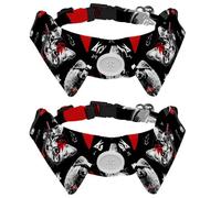 2 Pcs Cat Dog Bow Tie, Adjustable Pet Collar Bowtie Tux Formal Neck Tie for Boys Girls Puppy Kitten Wedding Birthday - Rock Cat and Dog Play Guitar