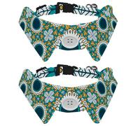 2 Pcs Cat Dog Bow Tie, Adjustable Pet Collar Bowtie Tux Formal Neck Tie for Boys Girls Puppy Kitten Wedding Birthday - Mandala Green