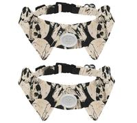 2 Pcs Cat Dog Bow Tie, Adjustable Pet Collar Bowtie Tux Formal Neck Tie for Boys Girls Puppy Kitten Wedding Birthday - Dead Skulls