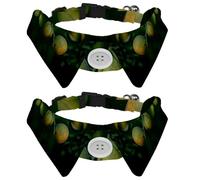 2 Pcs Cat Dog Bow Tie, Adjustable Pet Collar Bowtie Tux Formal Neck Tie for Boys Girls Puppy Kitten Wedding Birthday - Orange Tree