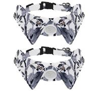 2 Pcs Cat Dog Bow Tie, Adjustable Pet Collar Bowtie Tux Formal Neck Tie for Boys Girls Puppy Kitten Wedding Birthday - Grey Lemurs on Branch