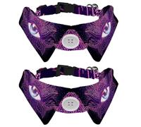2 Pcs Cat Dog Bow Tie, Adjustable Pet Collar Bowtie Tux Formal Neck Tie for Boys Girls Puppy Kitten Wedding Birthday - Chinese Dragon Purple Eye