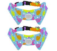 2 Pcs Cat Dog Bow Tie, Adjustable Pet Collar Bowtie Tux Formal Neck Tie for Boys Girls Puppy Kitten Wedding Birthday - Tortoise Pattern Rosy Yellow Orange