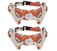 2 Pcs Cat Dog Bow Tie, Adjustable Pet Collar Bowtie Tux Formal Neck Tie for Boys Girls Puppy Kitten Wedding Birthday - Reto Happy Love Hot Air Balloon