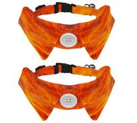 2 Pcs Cat Dog Bow Tie, Adjustable Pet Collar Bowtie Tux Formal Neck Tie for Boys Girls Puppy Kitten Wedding Birthday - Orange Sky