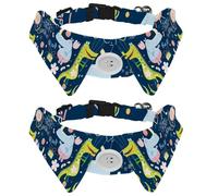 2 Pcs Cat Dog Bow Tie, Adjustable Pet Collar Bowtie Tux Formal Neck Tie for Boys Girls Puppy Kitten Wedding Birthday - Funny Animals Happy Birthday Hippo Floral