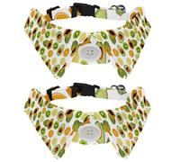 2 Pcs Cat Dog Bow Tie, Adjustable Pet Collar Bowtie Tux Formal Neck Tie for Boys Girls Puppy Kitten Wedding Birthday - Papaya Lemon Orange Avocado Kiwi Fruit