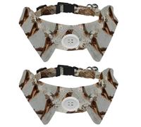2 Pcs Cat Dog Bow Tie, Adjustable Pet Collar Bowtie Tux Formal Neck Tie for Boys Girls Puppy Kitten Wedding Birthday - Ballet Dancing Girls Painting