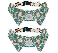2 Pcs Cat Dog Bow Tie, Adjustable Pet Collar Bowtie Tux Formal Neck Tie for Boys Girls Puppy Kitten Wedding Birthday - Seamless Colorful Mandala Pattern