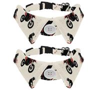 2 Pcs Cat Dog Bow Tie, Adjustable Pet Collar Bowtie Tux Formal Neck Tie for Boys Girls Puppy Kitten Wedding Birthday - Red Motor Crossing