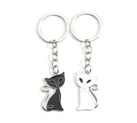 2 Pcs Cat Keychain for Couples, Romantic Couple Gifts for Boyfriend and Girlfriend, Cute Cat Keyring Matching Keychains for Best Friend Birthday, Love Gifts for Him and Her