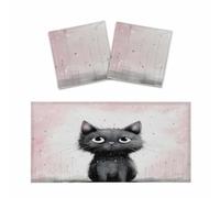 2 Pcs Cat On A Rainy Day Fluorescent Light Covers for Ceiling Lights