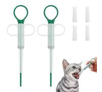 2 Pcs Cat Pill Popper Syringe Dog Cat Tablet Dispenser Plunger Dog Pet Pill Popper Tablets Silicone Pill Dispenser for Cats Shooter Pet Medicine Feeder Assist for Dogs for Feeding Accessories(Green)