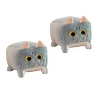 2 Pcs Cat Pillow Plush, Soft Kawaii Cat Hugging Pillow, Adorable Animal Stuffed Squishy Cuddly Toy for Stress Relief, Relaxation, Home Decor & Gifts for Kids Adults (Grey,30cm)