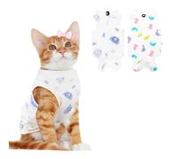 2 PCS Cat Recovery Suit Female Cat Onesie for Cats After Surgery Spay Abdominal Wounds, Kitten Surgery Recovery Suit Female Breathable E-Collar Alternative Kitten Onesie Anti Licking Medium