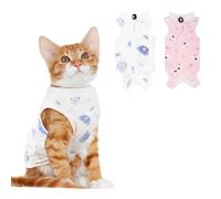 2 PCS Cat Recovery Suit for Spay Abdominal Wounds Cat Onesie for Cats After Surgery Recovery Suit Female Breathable E-Collar Alternative Kitten Onesie Anti Licking Small