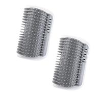 2 PCS Cat Self Groomer Brushes, Dog Cat Corner Groomer, Wall Corner Scratcher Comb, Cat Corner Groomer Brush, Wall Corner Massage Comb, for Long & Short Fur Kitten/Puppy (Gray)