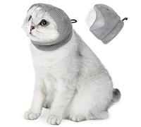 2 Pcs Cat Snood, Adjustable Anti Bite Head Cover with Transparent Vision, Breathable Grooming Cover for Nail Trimming, Bathing, Vet Visits, 6.6 to 17 lbs / 3 to 7.5 kg Pet Restraint for Adult Cats M