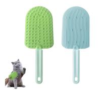 2 Pcs Cat Tongue Comb - Multifunctional Grooming Brush for Short/Long Haired Cats, Easily Removes Fur (Blue/Greed)