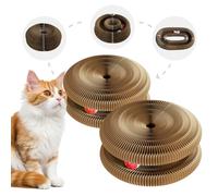 2 Pcs Cat Toy, Cat Scratchers for Indoor Cats Magic Organ Foldable Cardboard Cat Scratcher Kitten Toy Interactive Relieve Boredom and Exercise Brown-1