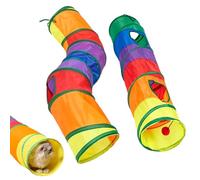 2 PCS Cat Tunnel, Cat Tunnels for Indoor Cats, Play Tunnel for Multi-Pet Households, StraightTunnel and S-shaped Tunnel