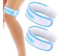 2 Pcs Catheter Holder, Catheter Leg Band Straps Anti Slip Urinary Catheter Bag Holder Elastic Foley Catheter Stabilization Device for Men Women (Blue+White)