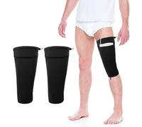 2 Pcs Catheter Leg Bag Holder, Catheter Sleeves Urine Leg Bag Holder - Adjustable Urinary Drainage Bag Stay in Place Urine Bags for Legs Foley Catheter Bag Holder for Men or Women (Black, M)
