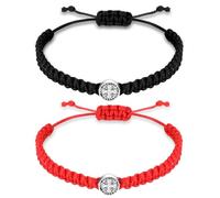 2 Pcs Catholic Bracelet Saints Benedict Medal Bracelet Spiritual Reminder Adjustable String Religious Gift for Men Women