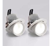 2 Pcs Ceiling Spotlight Flush Mount Accent Spot Light Adjustable Ceiling Lamp, Recessed LED Downlight, Living Room Directional Spotlights, Gallery Picture Lighting
