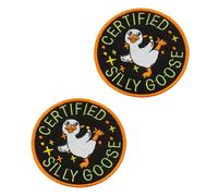 2 PCS Certified Silly Goose Patch Funny Cute Embroidered Hook and Loop Tactical Emblem Badge Applique Patches for Armband,Pouch,Backpack,Jacket,Jeans,Bag,Biker,Uniforms,Clothes