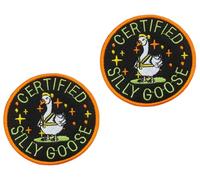 2 PCS Certified Silly Goose Patch Funny Cute Embroidered Tactical Badge Applique Patches for Armband,Pouch,Backpack,Jacket,Jeans,Bag,Biker,Uniforms,Clothes Hook and Loop Emblem