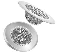 2 PCS Chainlink Kitchen Sink Drain Strainer, Anti-Rust Reversible Easy Clean Sink Drain Basket, 304 Stainless Steel Kitchen Sink Strainer Food Catcher for Garbage Disposal, 11 CM Diameter