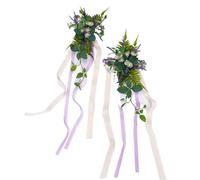 2 Pcs Chair Flower for Church Elegant Wedding Chair Back Flower Party Chair Back Flower for Decor for Wedding Ceremony