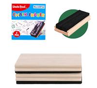 2 PCS Chalk Eraser - Blackboard Chalkboard Whiteboard Campus-Style Cleaner with Pine Wood Felt, Engravable DIY Gift for School Office Home UOF1201