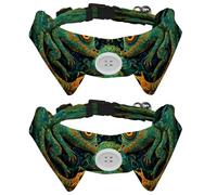 2 Pcs Chameleon Dog Collars Bowtie, Soft Comfortable Adjustable Shirt Collars with Buckle for Small Dogs and Cats Pets
