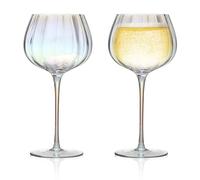 2 PCS Champagne Glass Creative Prism Colorful Red Wine Glass, 420ml Elegant Crystal High Footed Glass, Suitable for Red Wine, White Wine, Water or Beverages, Perfect Party Tableware for Celebrations