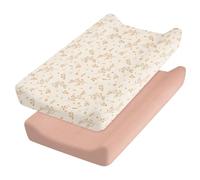 2 Pcs Changing Pad Cover,Baby Diaper Soft Changing Pad Sheets Flexible Changing Table Pad Cover Comfortable Cotton Fitted Diaper for Boys Girls,Contains no Fillers(Style 1)